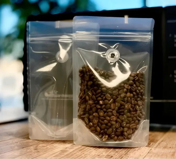 coffee valve application transparent coffee packaging