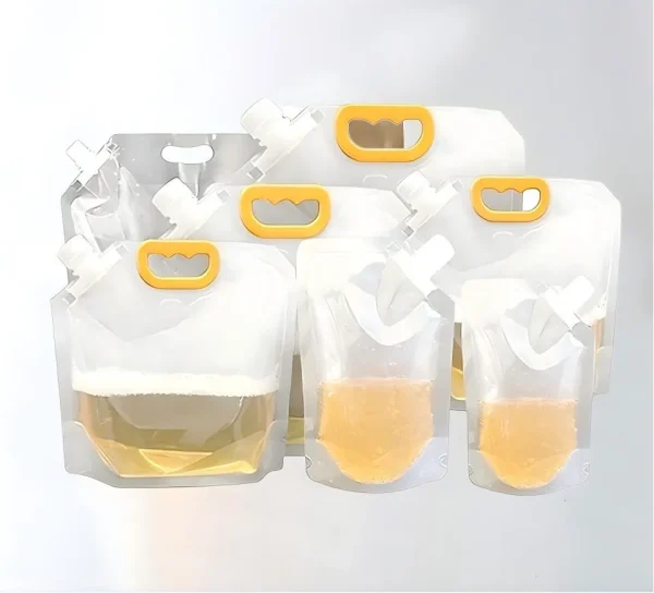 plastic bag handle application juice bag