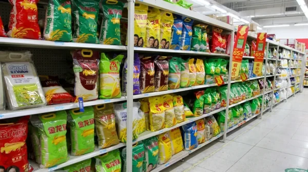 rice bag hadle for optimize retail packaging